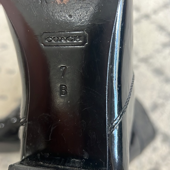 Coach FRESNA Patent Leather Knee-High Boot Black 7 riding croc embossed 7B - Picture 11 of 16